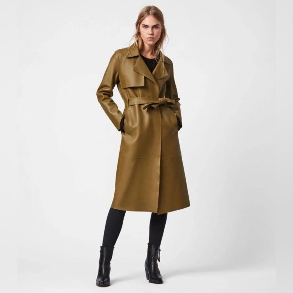Farren Mac Leather Trench Coat